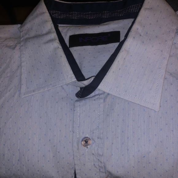 Men’s Inpore Light Blue Dress Shirt - Picture 1 of 4